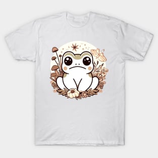 Grumpy Frog Cottagecore and Japanese Aesthetic T-Shirt